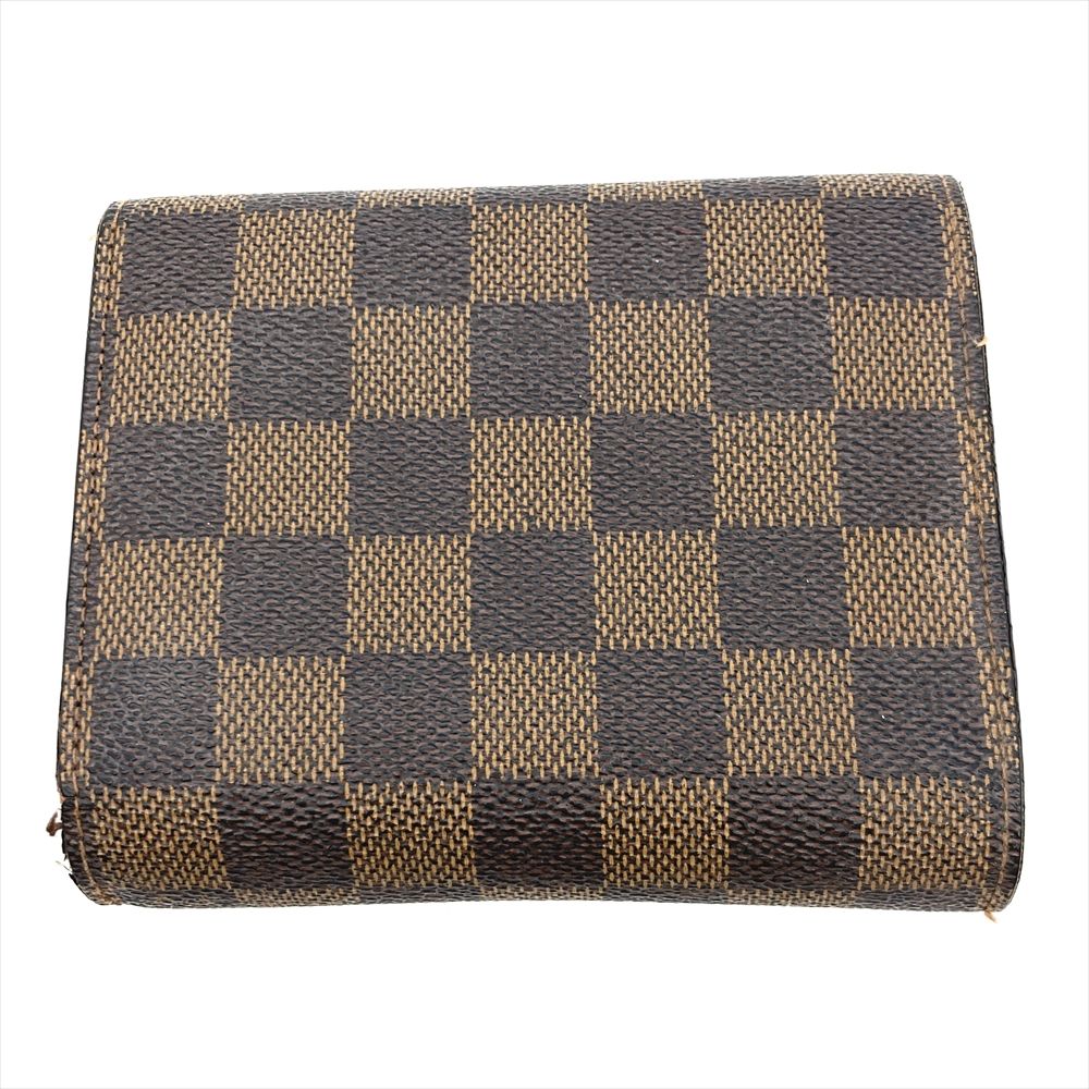 ルイヴィトン ダミエエベヌ ポルトフォイユトレゾール 二つ折り財布 PVC 茶色 ルイヴィトン LOUIS VUITTON ポルトフォイユジョイ 二つ折り財布