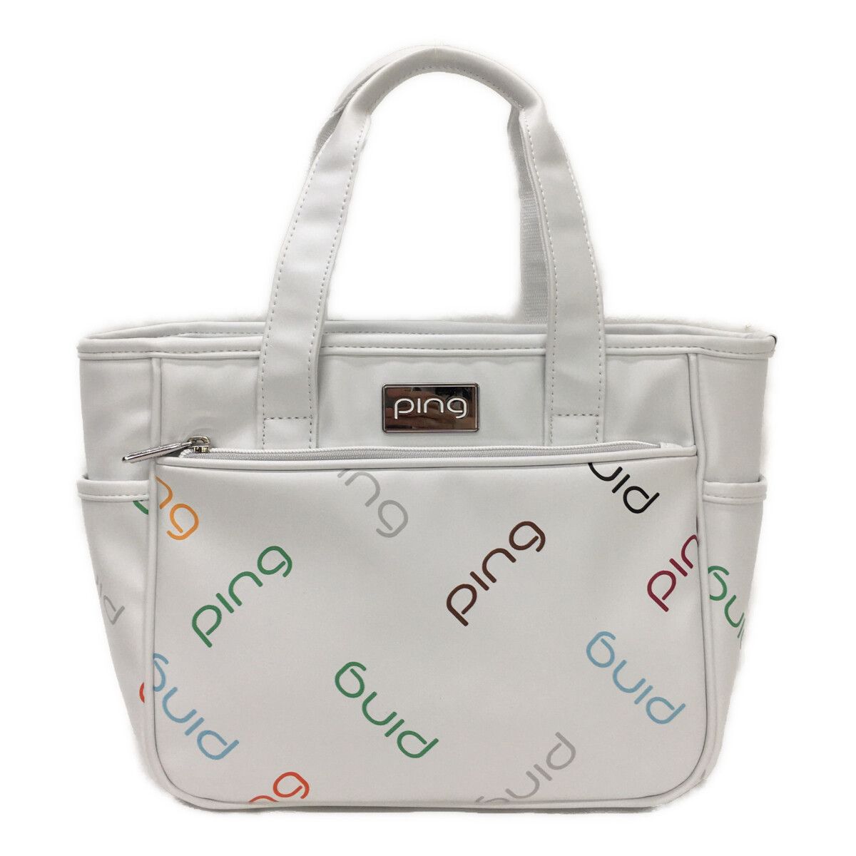 中古 ピン PING カートバッグ ホワイト 白 ラウンドバッグ カラフル