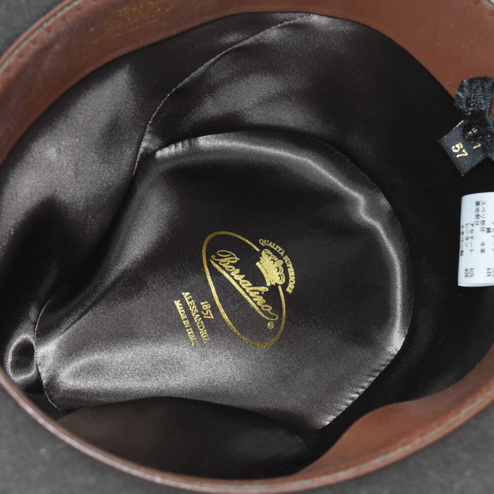 新品。未使用。Borsalino ベレー帽 引っかける 61 グレー イタリア製品