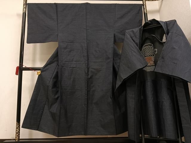 平和屋着物●男性 本場大島紬 アンサンブル 亀甲絣 正絹 AABC3334ph