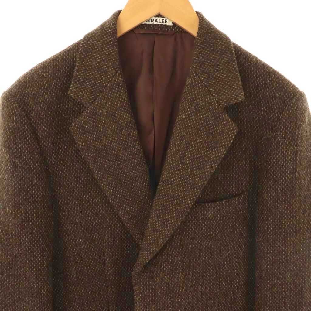 【美品・正規品】AURALEE オーラリー ツイードジャケット／3・ブラウン オーラリー AURALEE 24AW LAMA SHETLAND WOOL TWEED OVER JACKET