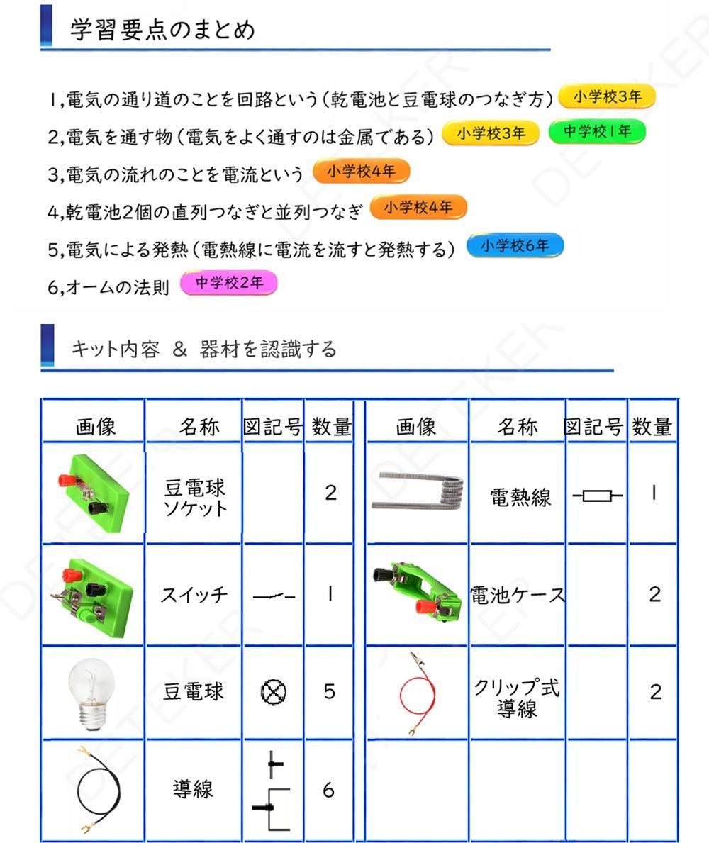 科学実験 小学生 知育学習 中学生 理科 自由研究 豆電球 電気