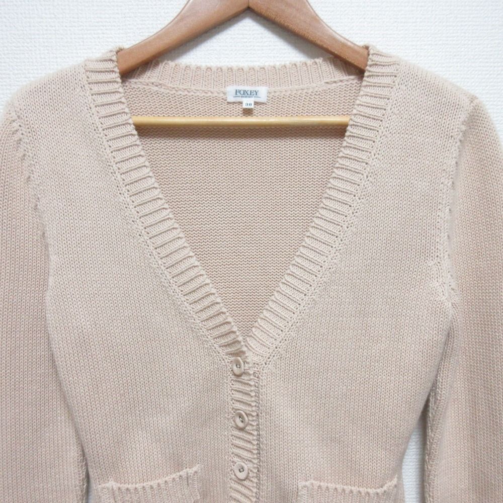 美品 FOXEY フォクシー コットンニット サマーカーディガン