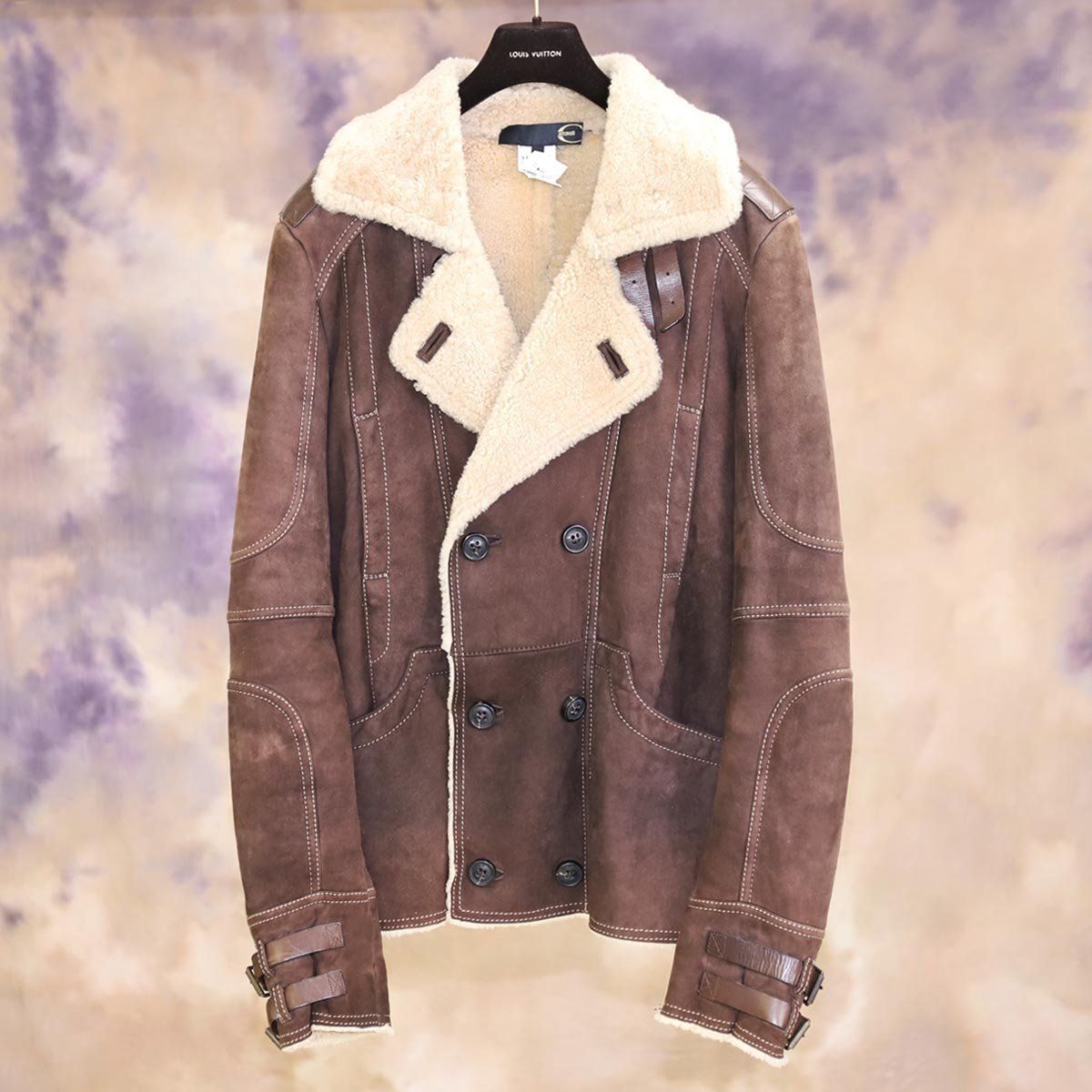 本物 超美品 ジャストカヴァリ 最高級羊毛皮 シアリングムートン  