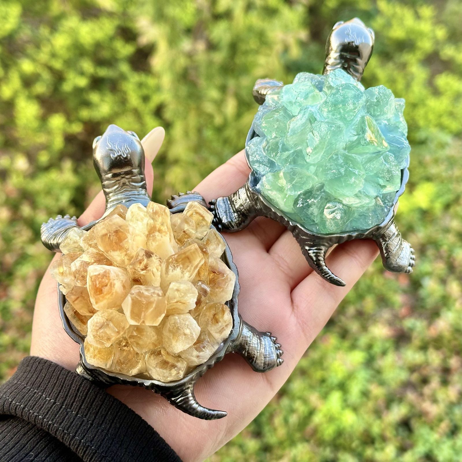 お買い得，新品 置物 天然石 亀 屋内 屋外 縁起物 動物 天然石