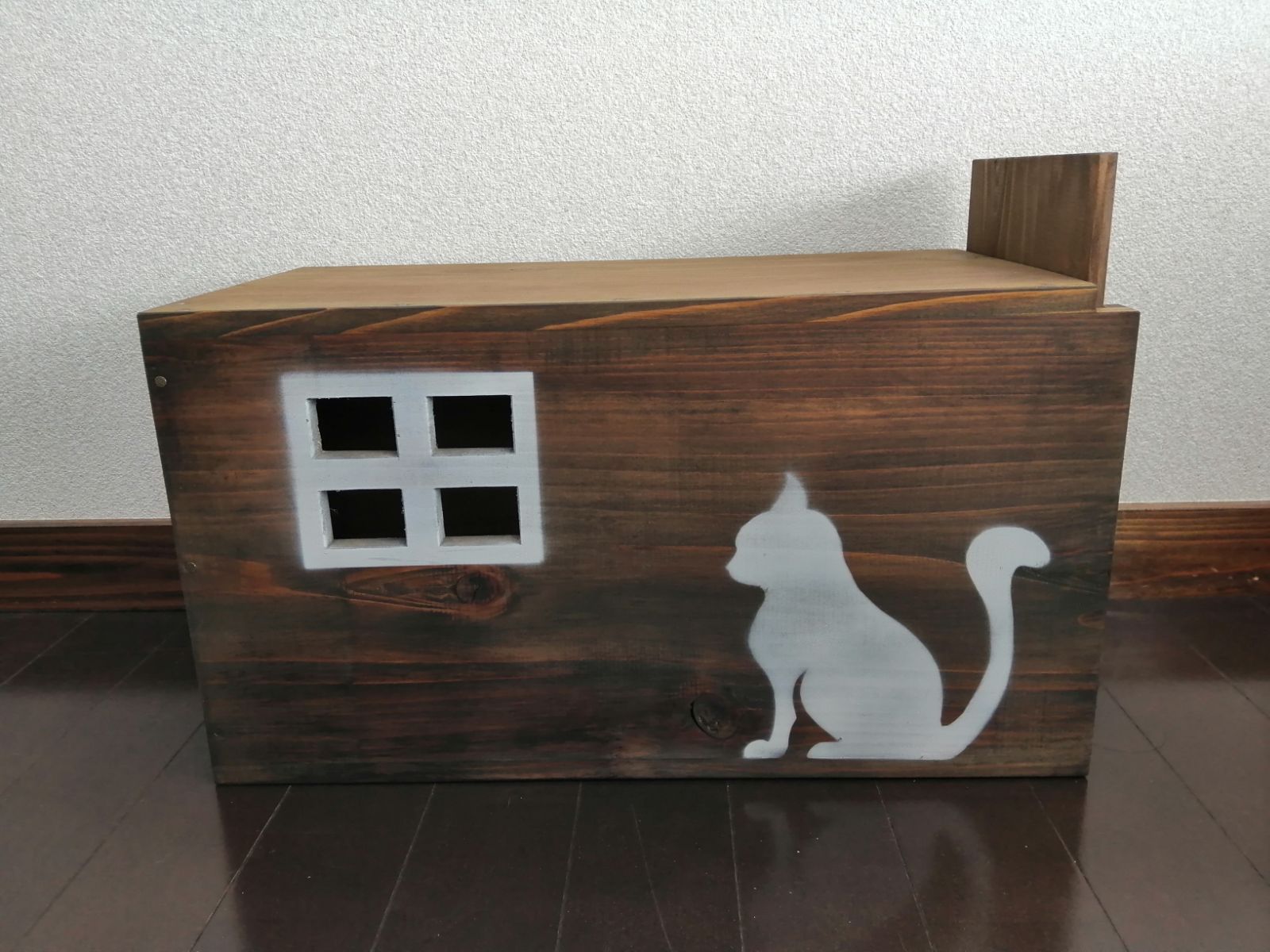 木製スツール2脚セット高さ65cm丸椅子stool 猫犬