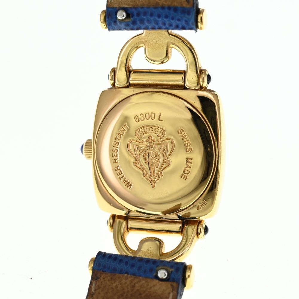 グッチ GUCCI 6300L ホースビット GP/レザー クォーツ レディース C