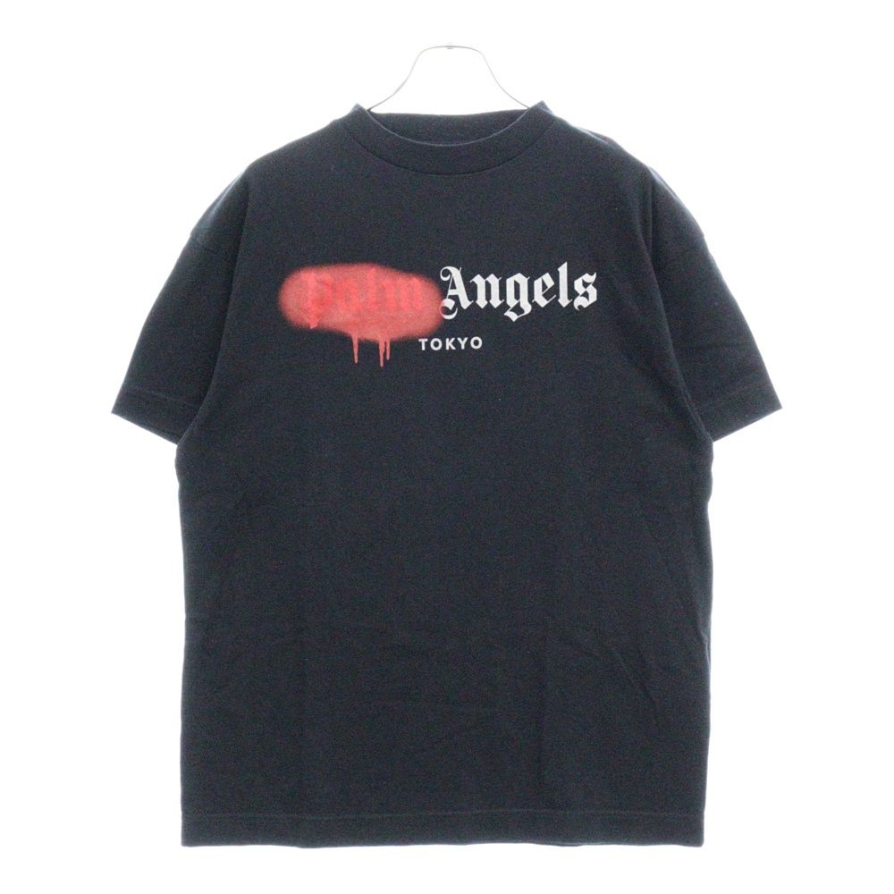 Palm Angels (パームエンジェルス) TOKYO SPRAYED LOGO T-SHIRT スプレーロゴ半袖Tシャツカットソー ブラック PMAA001F20JER014