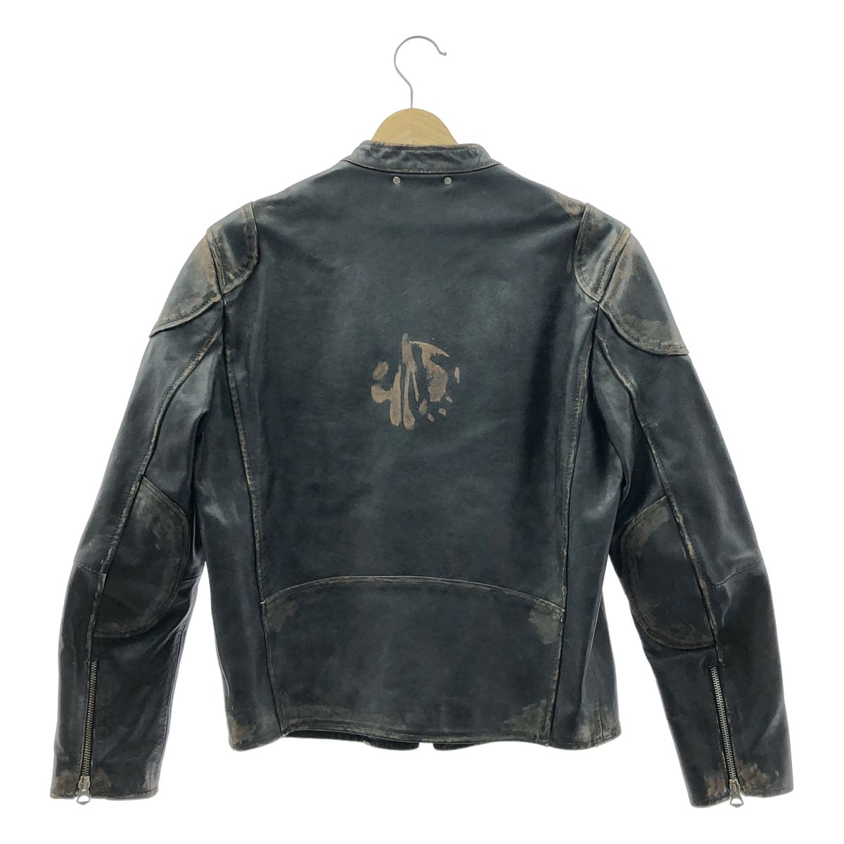 【vintage】ゴールデングース　シングルライダースジャケット　短丈　y2k GOLDEN GOOSE / ゴールデングース | ヴィンテージ加工 シングル