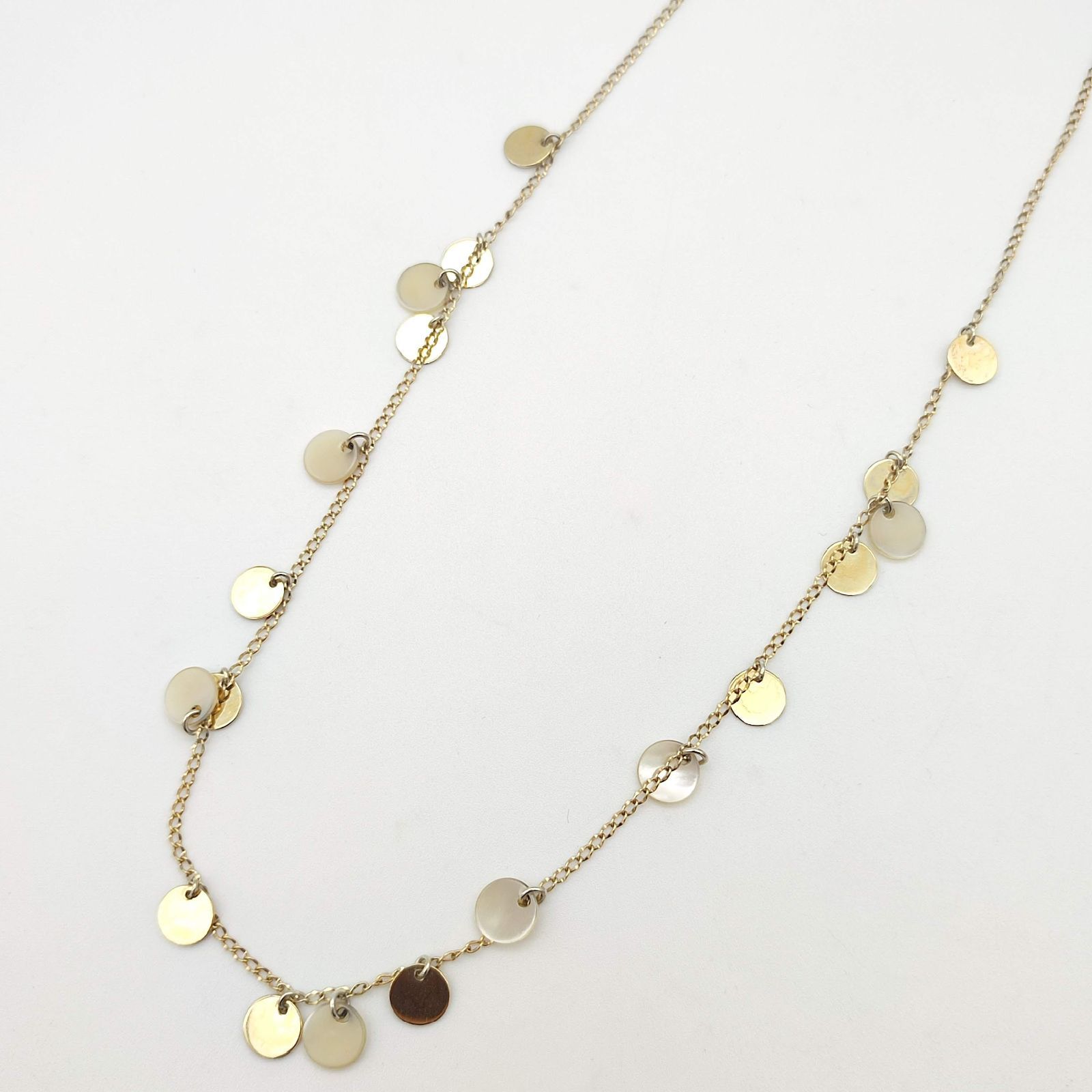 美品】ete エテ ロングネックレス シェルxゴールド シルバー925 