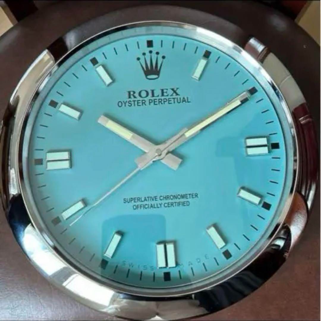 海外販促用ROLEX 掛け時計 ヨットマスター? シルバー/ブルーベゼル