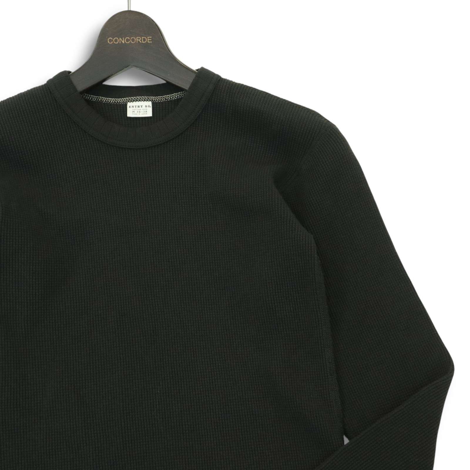ENTRY SG エントリーエスジー 通年 長袖 ワッフル サーマル カットソー ロンTシャツ Sz M メンズ 黒 日本製 - メルカリ