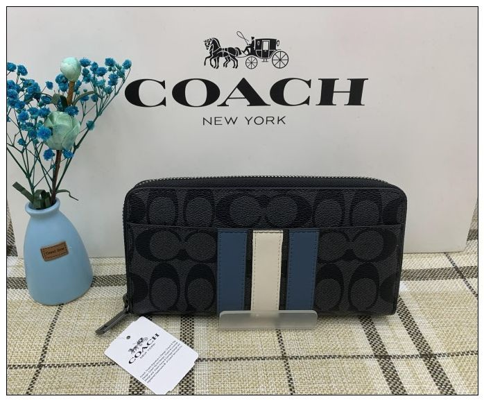 COACH コーチ 財布 長財布 ストライプ ライン 男女兼用 カード入れ 小銭入れ レザー シグネチャー プレゼント 贈り物 ギフト  ラウンドファスナー ロング ジップ ファッション 新品 未使用 F26070 120AAI1 - メルカリ