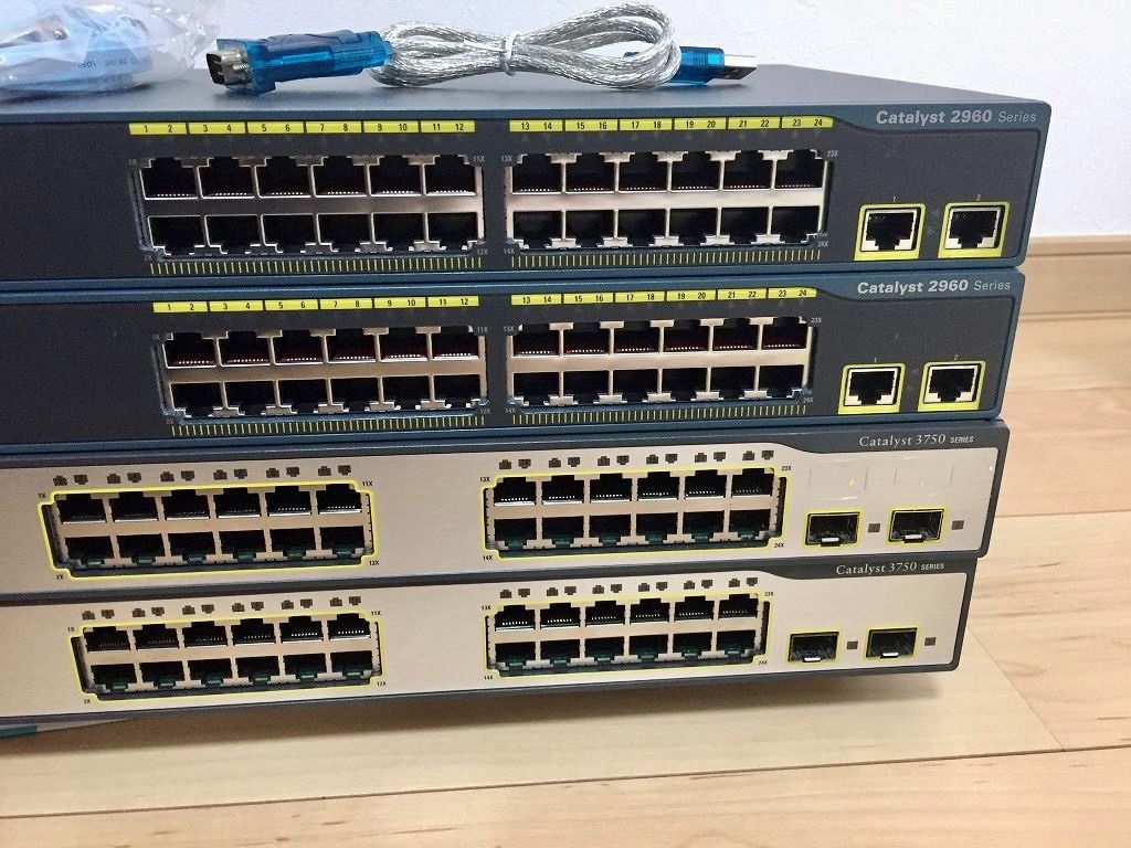 【CCNA、CCNP】4台セットCiscoL3L2スイッチ3750、2960