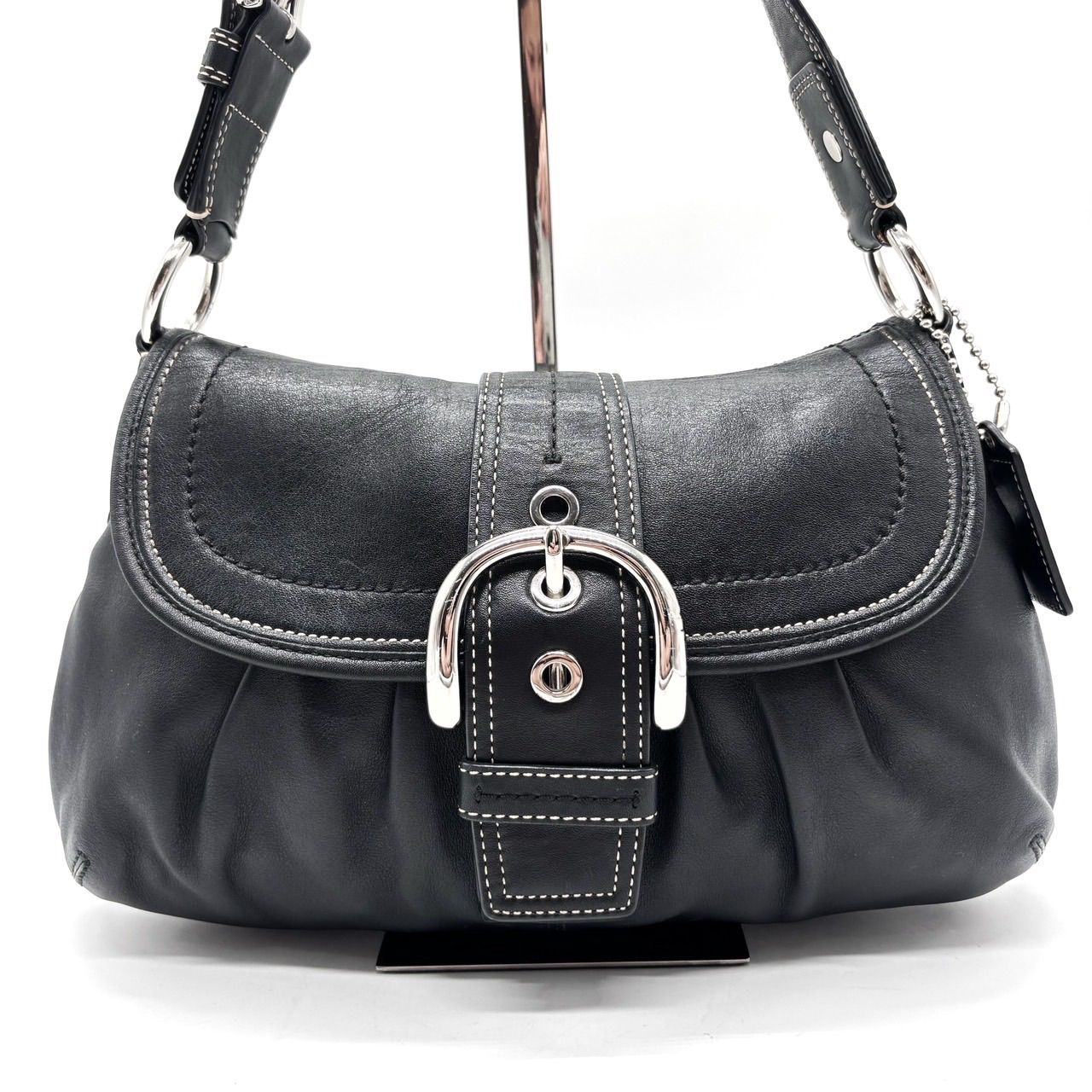 希少 美品 コーチ ハンドバッグ 肩掛け ソーホー ベルト ホーボー ブラック ✨美品✨ COACH コーチ ソーホー ホーボー ワンショルダーバッグ