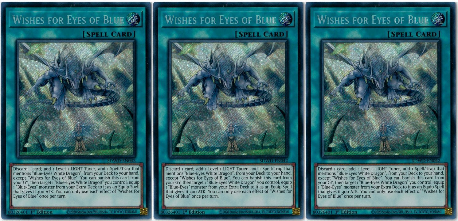 3枚セット/遊戯王/英語版/EU版/青き眼の祈り/Wishes for Eyes of Blue