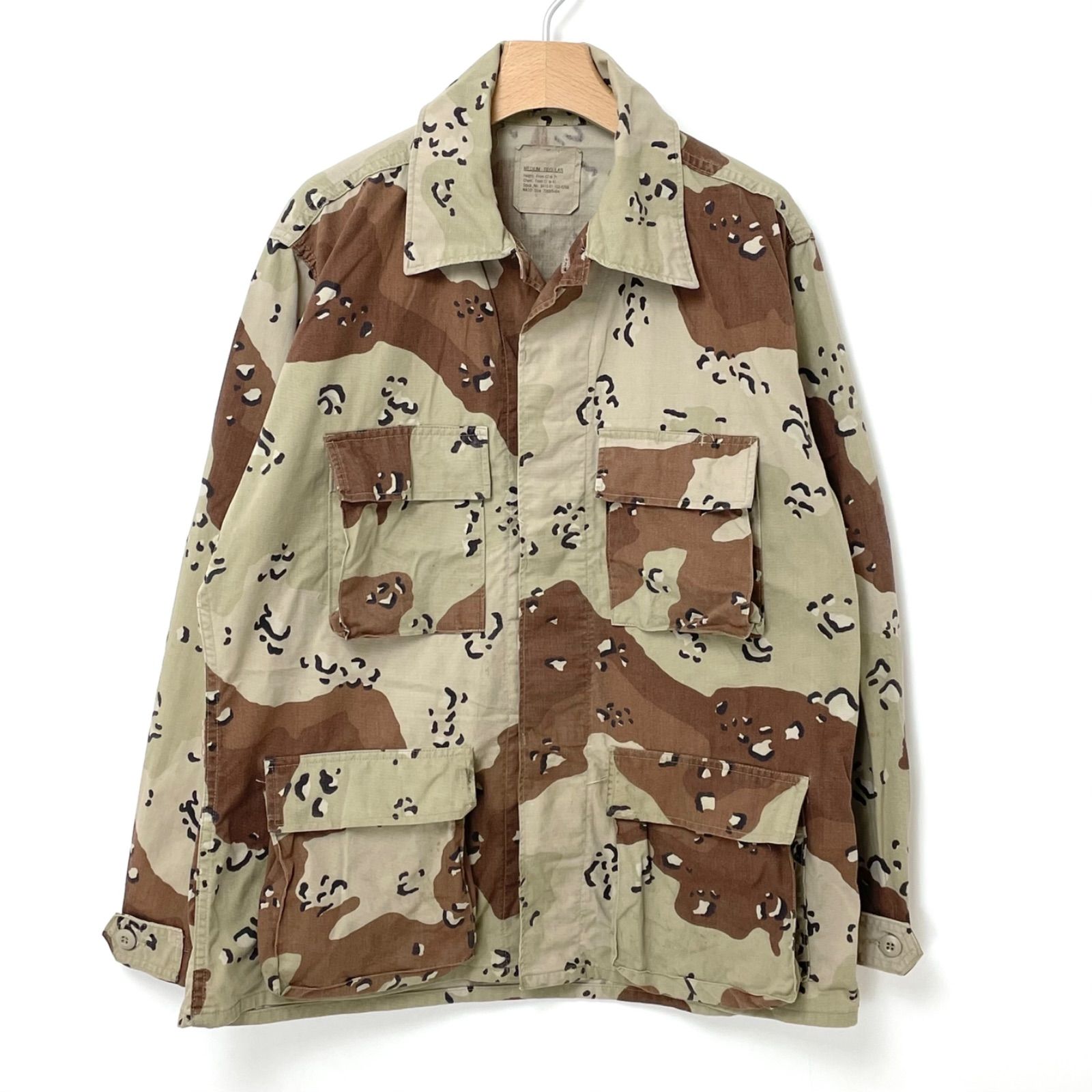 1990年製 アメリカ軍 6カラーデザートカモ/チョコチップ BDU コンバットジャケット M/Rサイズ【JK-ML0038C-1011】