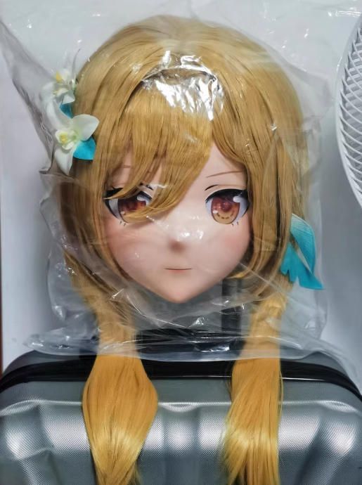 全頭マスク ロック付き NO.1149 フルマスク ドール ヘッドロリータ人形 コスプレ マスク 仮装 着ぐるみ 二次元