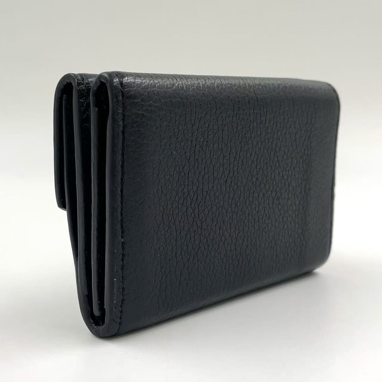 Louis Vuitton 三つ折り財布 ブラック　イニシャル入り LOUIS VUITTON ポルトフォイユ ロックミニ ノワール イニシャル