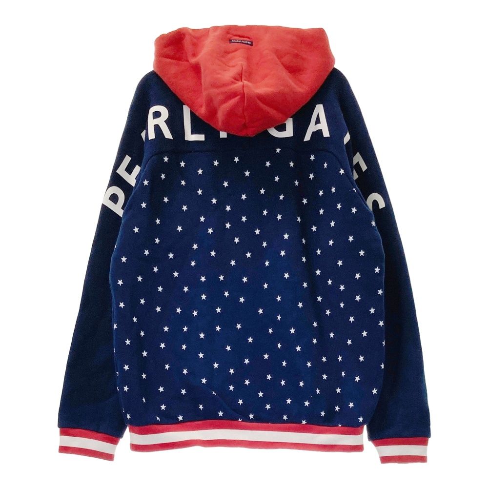 サイズ 6 PEARLY GATES パーリーゲイツ 裏フリース スウェット ジップパーカー 星柄 ネイビー系 240101504641 ゴルフウェア メンズ ストスト