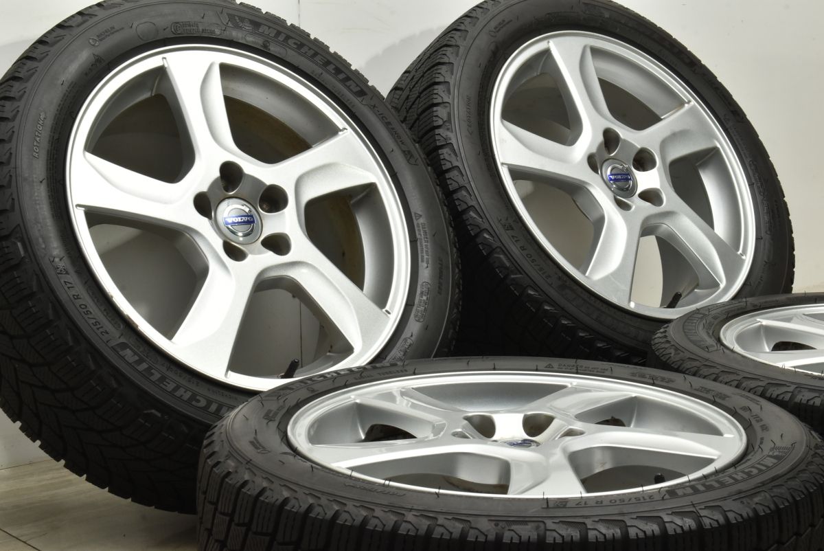 バリ溝 ボルボ V60 純正 17in 7J 50 PCD108 製 ミシュラン X-ICE SNOW 215 50R17 品番 31200602 VOLVO S60