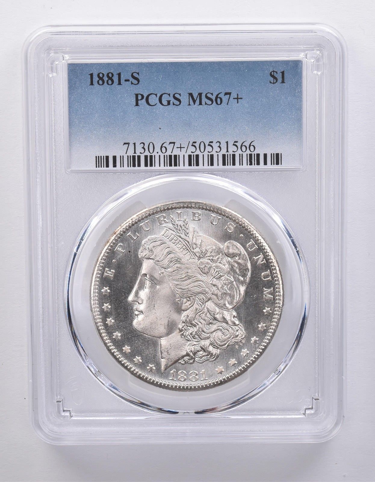 1881-S モルガン銀貨 MS67 PCGS