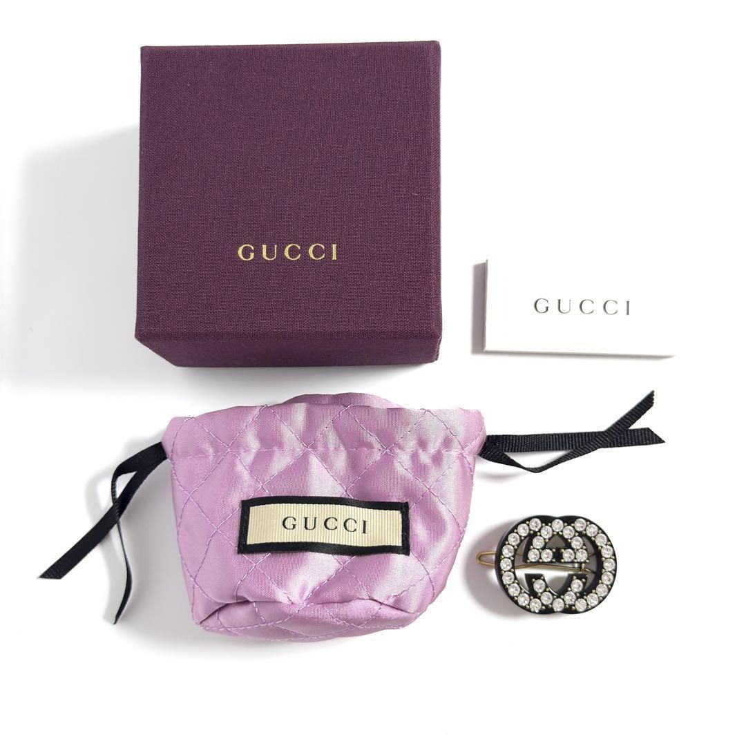 美品】グッチ　レディース　ヘアピン ヘアクリップ バレッタ ダブルG箱アリ 超美品】グッチ レディース ヘアピン ヘアクリップ バレッタ