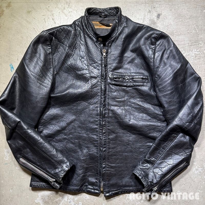 60's HARLEY DAVIDSON レザーシングルライダースジャケット 白