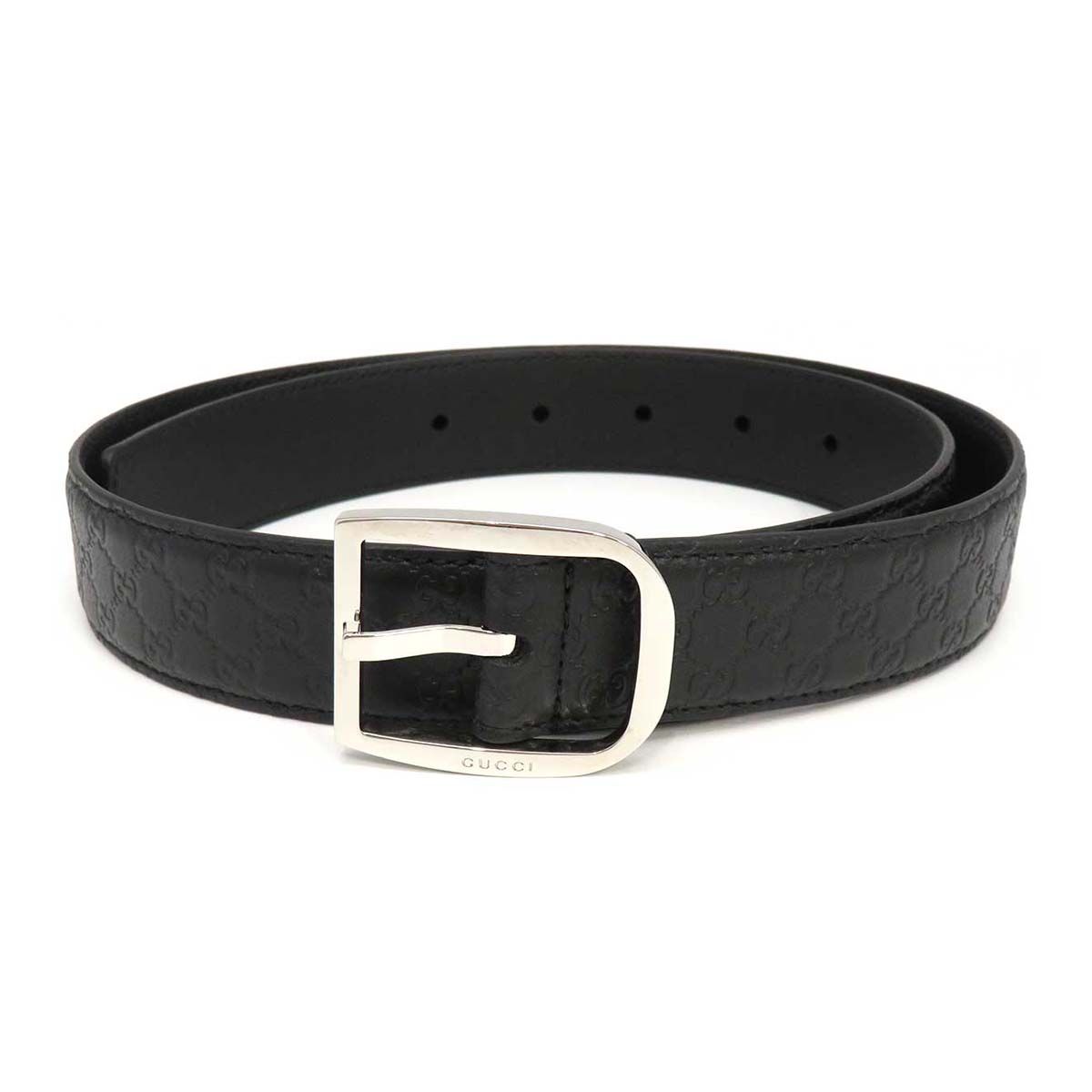 グッチ グッチシマ レザー ベルト 75 510309 ユニセックス ブラック GUCCI【中古】 【アパレル・小物】