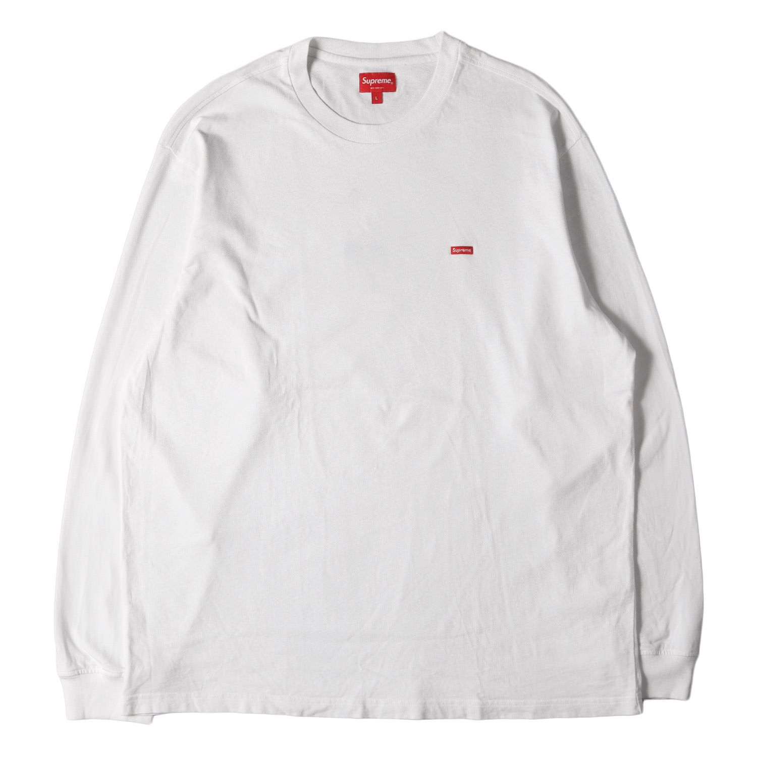 美品 Supreme シュプリーム Tシャツ サイズ:L 23SS スモールボックスロゴ ロングスリーブTシャツ Small Box L/S Tee ホワイト 白 トップス カットソー 長袖【メンズ】
