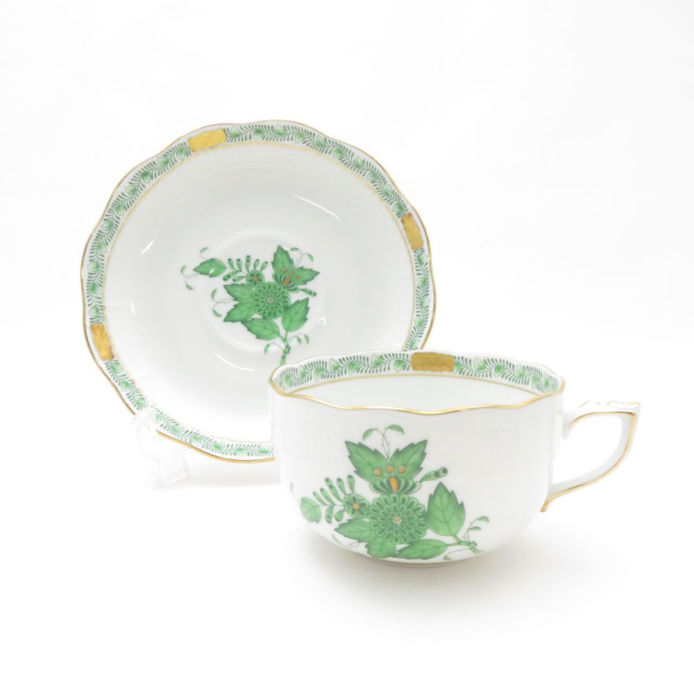 美品 Herend ヘレンド アポニーグリーン AV-JP1 724 ティーカップ  