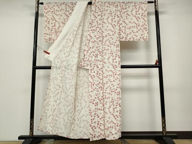 平和屋着物＊夏物 小紋 絽 芝文 洗える着物 未使用 DAAV4213ud