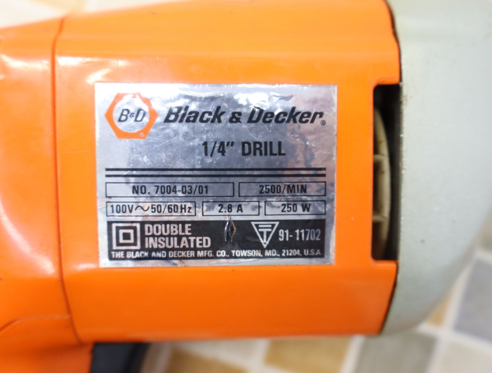 ◇電動工具 DIY｜インパクト ドライバー オレンジ｜BLACKu0026DECKER 1/4″ DRILL ｜ジャンク 部品取りに □O6881 - メルカリ