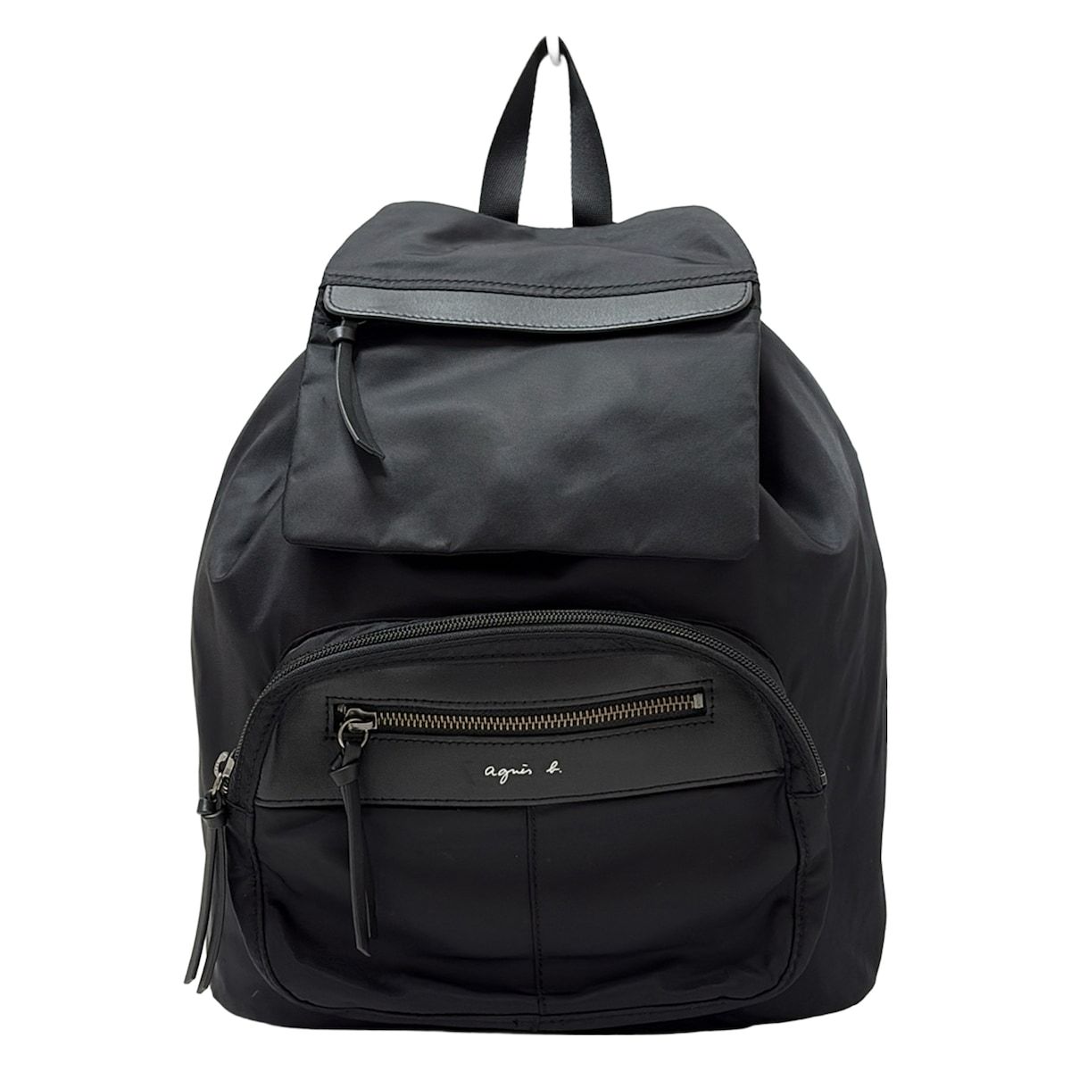 美品 agnes b. アニエスベー リュックサック ベージュ ナイロン 中古美 