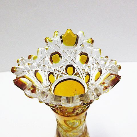 Meissen マイセンクリスタル マイセンフラワー 花瓶 花器 色被せ