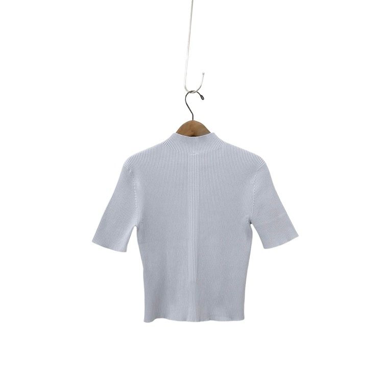 CFCL シーエフシーエル PORTRAIT MOCKNECK SHORT SLEEVE TOP モックネックニットトップス カットソー グレー F CF006KN018 WWW_NOITHATQUANGTHANH_NET