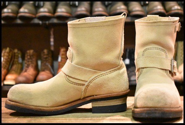 7D 09年 レッドウィング 2965 ショート スエードエンジニア ホーソーンアビレーンラフアウト プルオン ブーツ redwing HOPESMORE FJ068