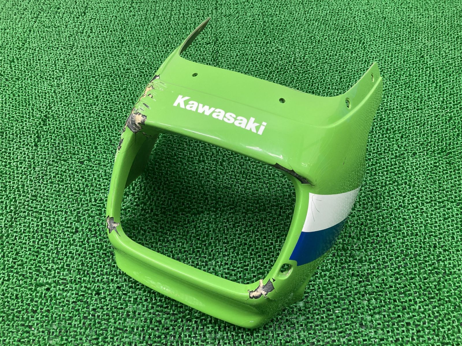 ZRX400 ビキニカウル 緑 社外 中古 バイク 部品 ZR400E アッパーカウル