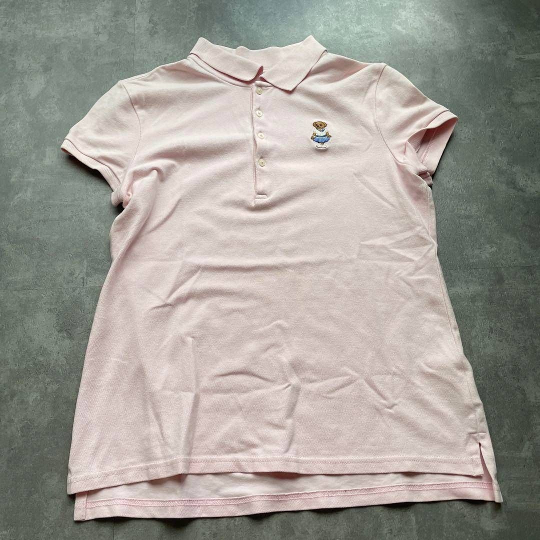 82 ポロ ラルフローレン polo Ralph Lauren ベア シャツ お呼ばれ 半袖 ポロシャツ デート オフィスカジュアル 食事会 熊 ピンク 桃色