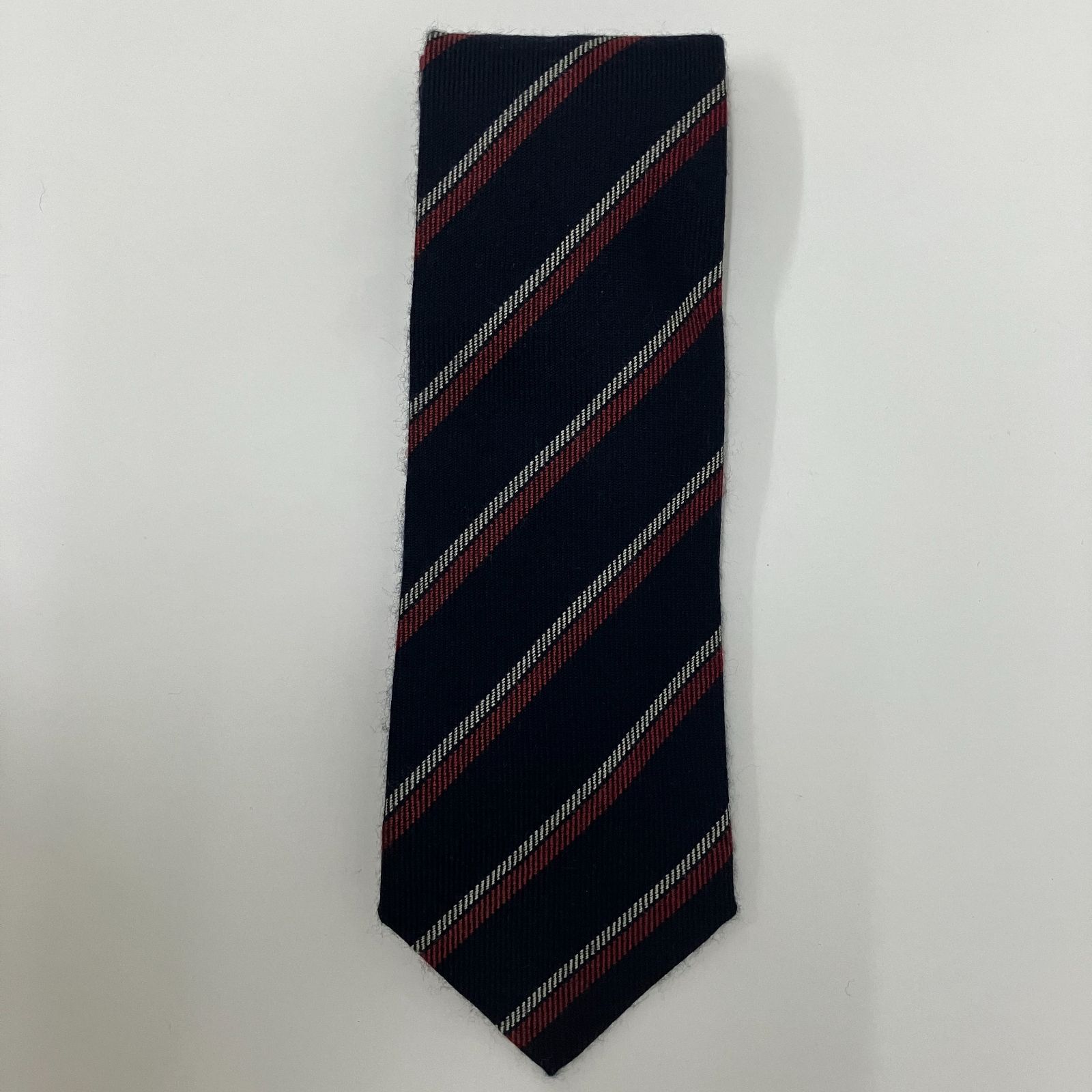 E.Marinella ネクタイ Striped Cashmere Tie in Navy 紺 ストライプ