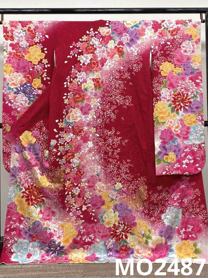 振袖 豪華 銀通し 刺繍 金彩 紋意匠 薔薇 洋花 大輪 身丈171cm