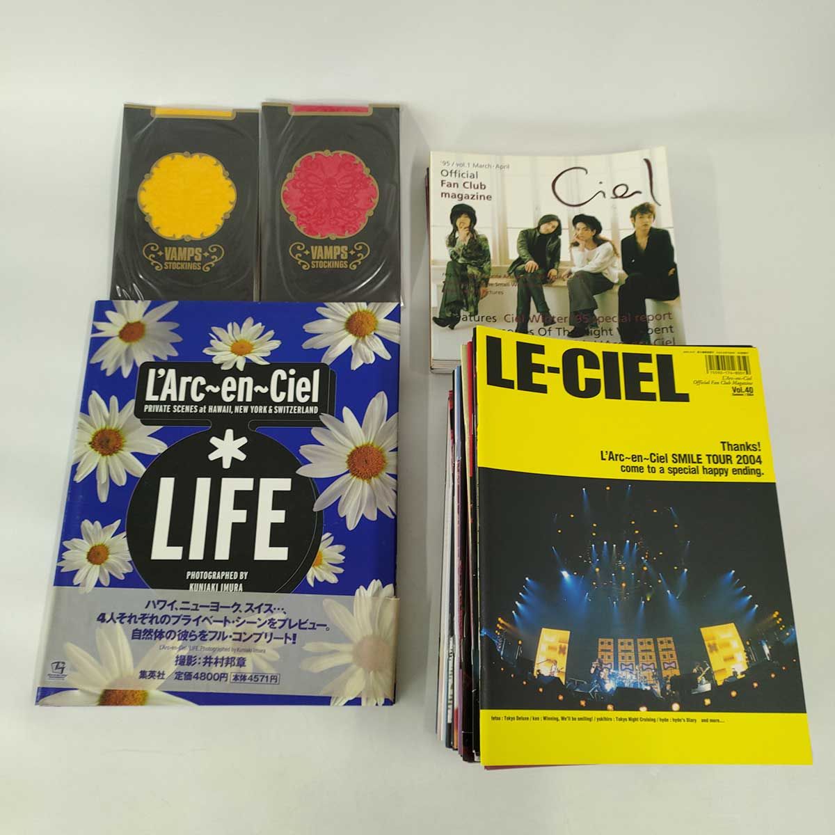 [セット] L'Arc-en-Ciel ラルク 会報 ファンクラブマガジン Ciel Vol.1-10、12-14 LE-CIEL Vol.40-87  LIFE VAMPS ストッキング