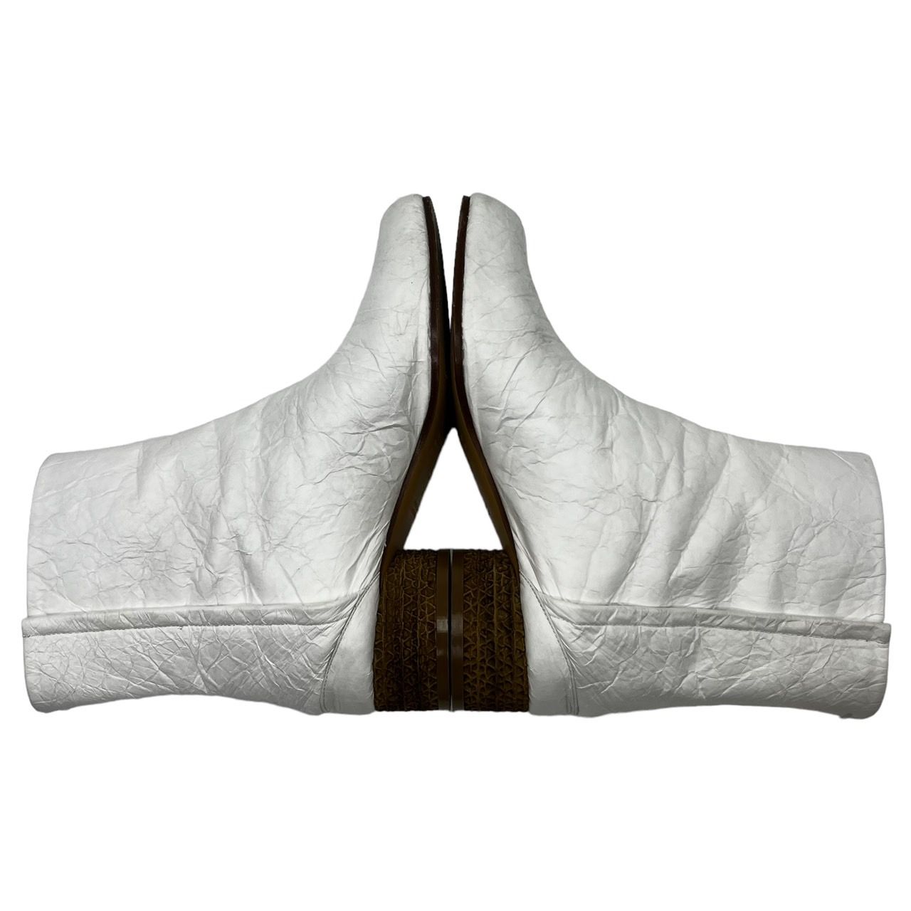 MAISON MARGIELA(メゾンマルジェラ) Wrinkle processing corrugated heels TABI boots/シワ加工コルゲートヒール足袋ブーツ S58WU0382 23.0cm ホワイト Maison Margiela⁄メゾンマルジェラ 足袋ブーツ8cm ビアンケット MAISON