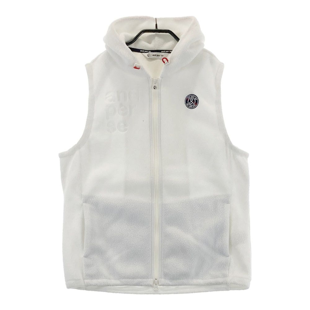 サイズ：L AND PER SE アンパスィ フード付 ボア ジップベスト