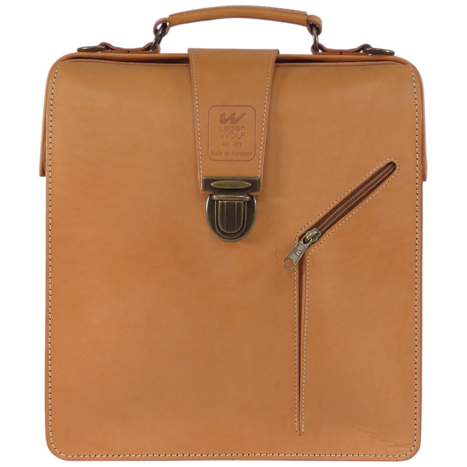 LEDER WOLF ヌメ革 レザー ライターズバッグ ビジネスバッグ