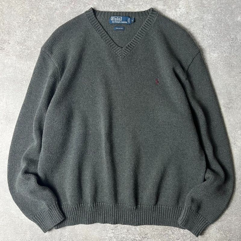 POLO by RALPHLAUREN】 Vネック コットンセーター 90s 【公式通販】
