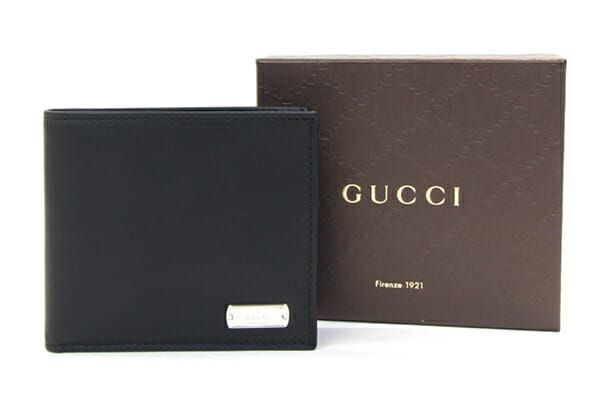 グッチ 二つ折り財布 322134 ブラック レザー - メルカリ 