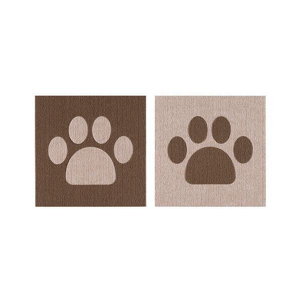 まとめ サンコーおくだけ吸着 おあそびマット 肉球 足形 ブラウン×ベージュ KQ-96 1パック 2枚 ×5セット