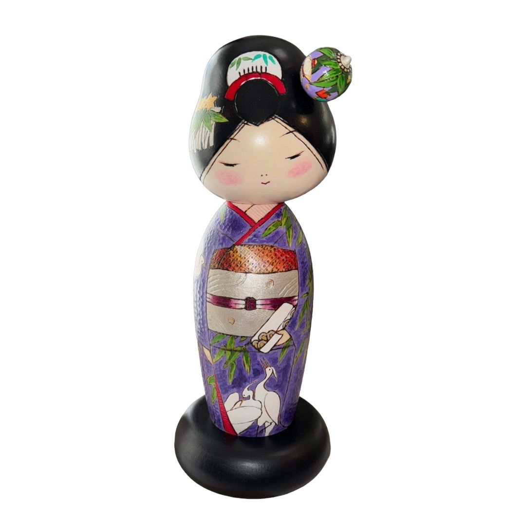 創作こけし　沖いずみ作　(うふふ) 創作こけし 沖いづみ 【 おひなさまOhinasama 】KokeshiDoll