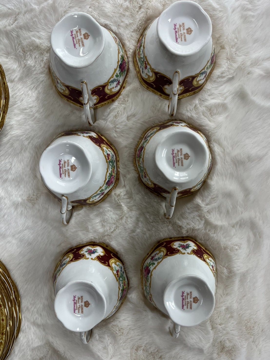 英国製　ロイヤルアルバート　レディハミルトンのトリオ　2セット ROYAL ALBERT - 【美品】ロイヤルアルバート☆レディハミルトン